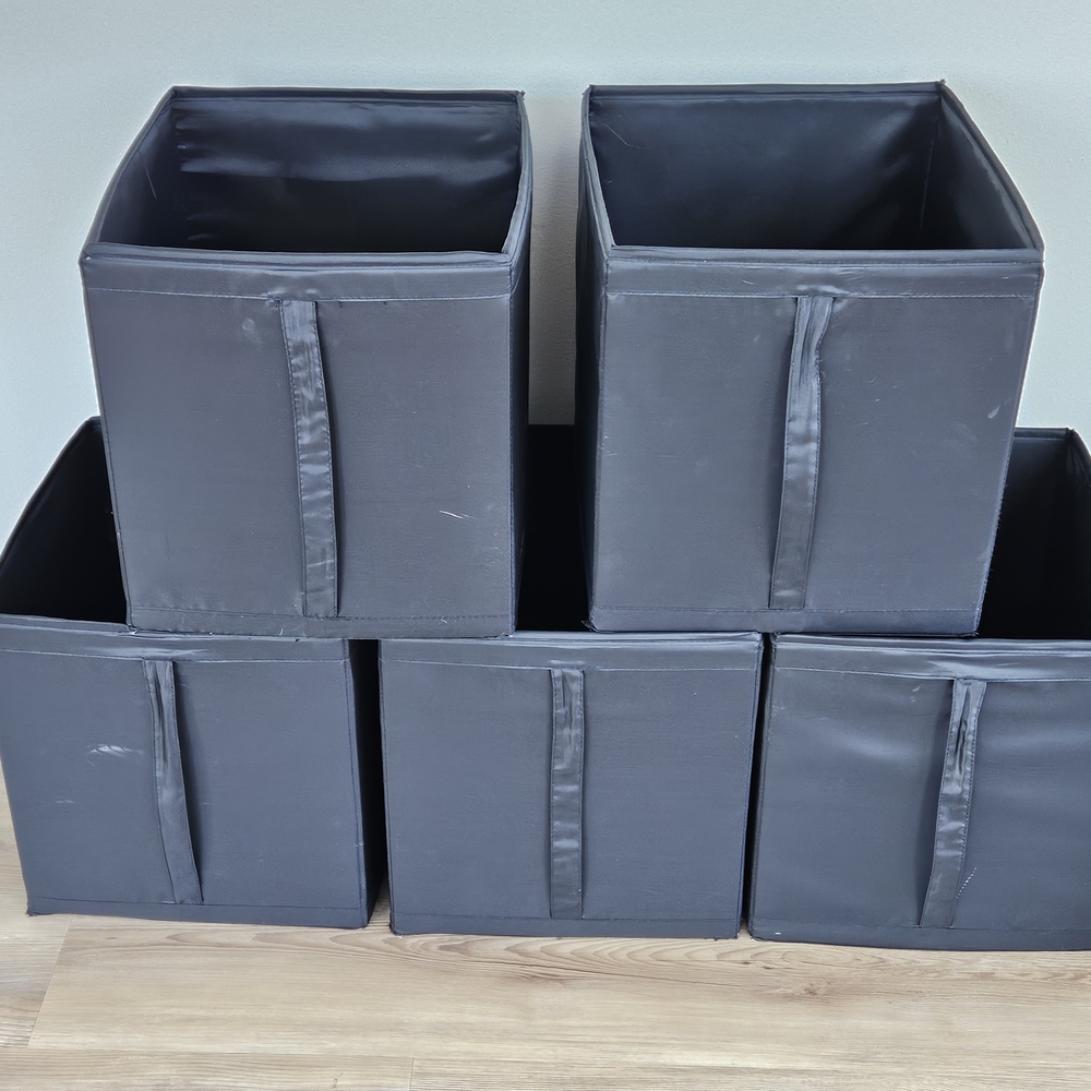 Set of Black Storage Bins